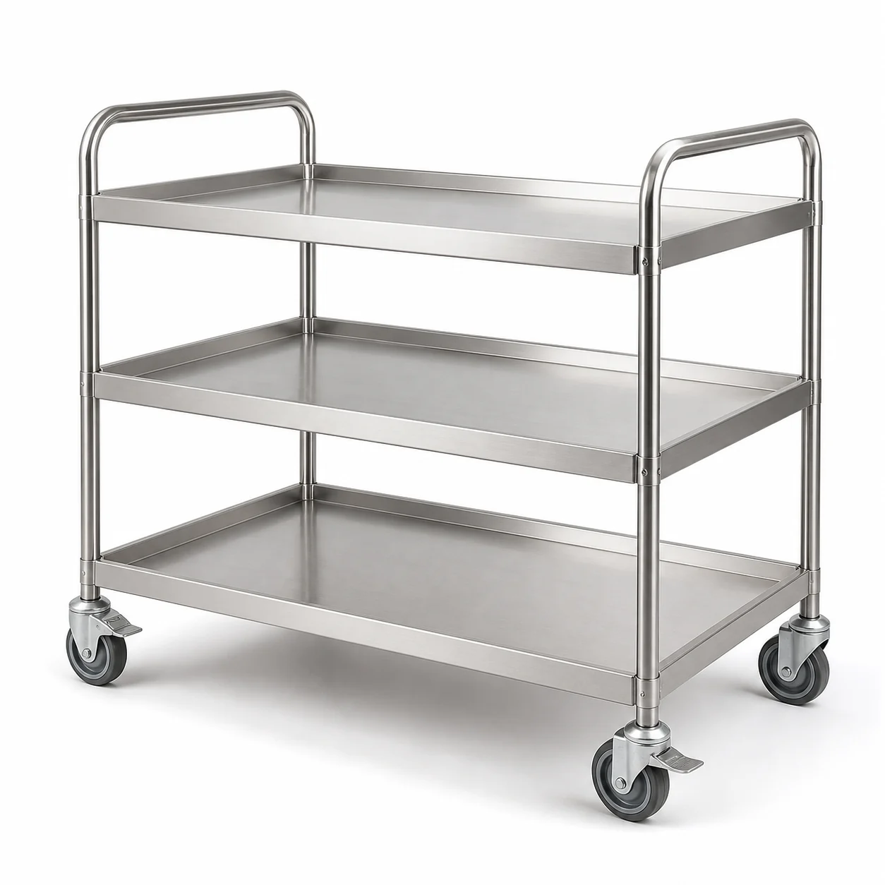 Stainless Steel Utility Trolley - 45-degree Product View