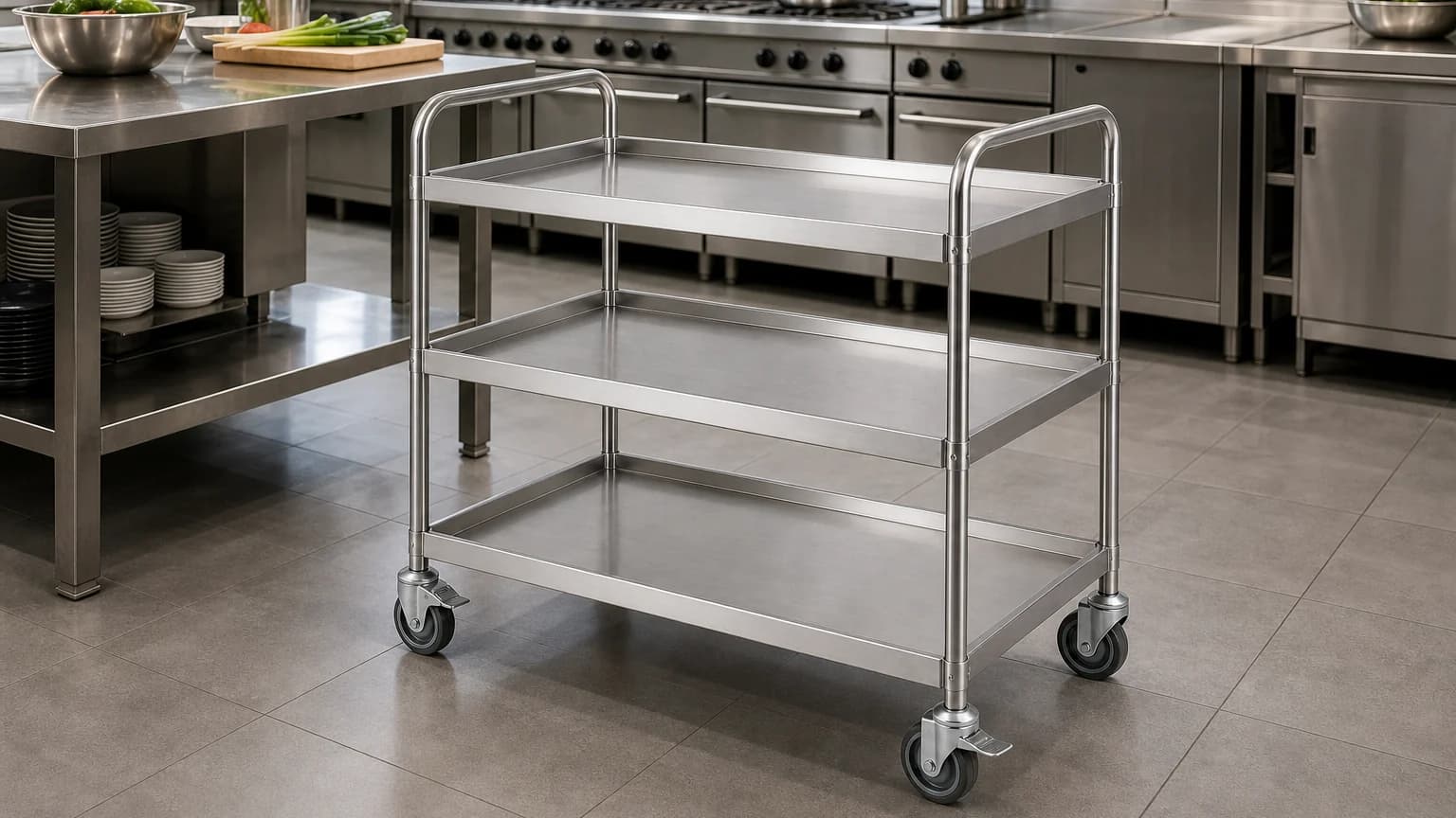 Stainless Steel Utility Trolley - hotel kitchen